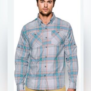 Under Armour Shirt Heat Gear Men's Size Large Vented Fishing Hiking Loose Fit